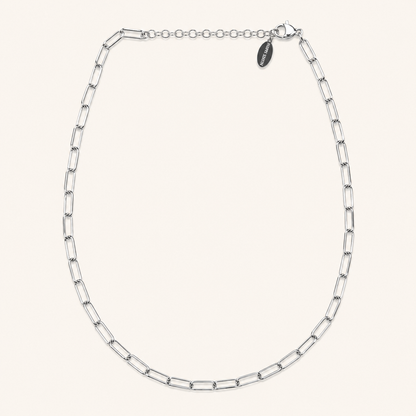 Paige Paperclip Necklace- Silver