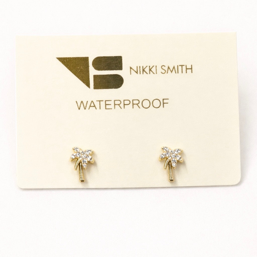Golden Palm Tree Studs
