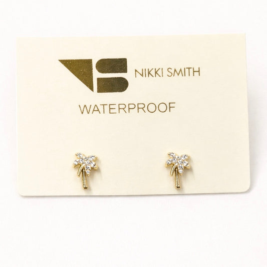 Golden Palm Tree Studs