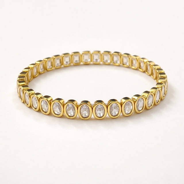 Georgina Oval Crystal Elastic Bracelet