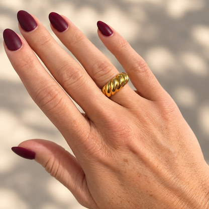 Large Gold Croissant Ring