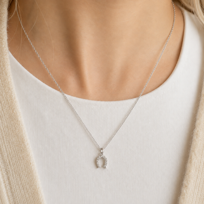 Silver Lucky Horseshoe Necklace