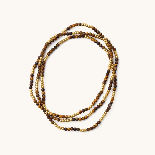 Jordan Mini Brown Bead Bracelet Set