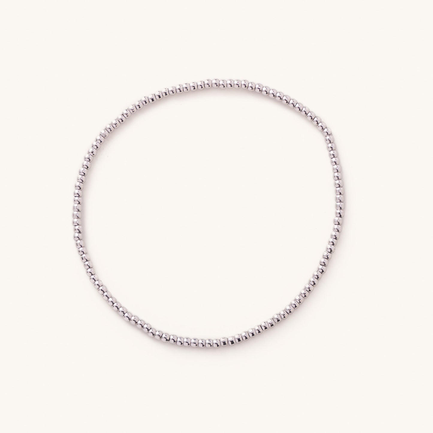Waterproof Silver Beaded Ball Bracelets