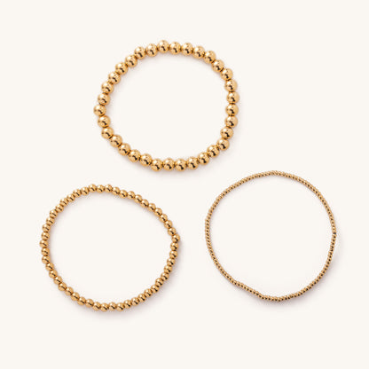 Waterproof Gold Beaded Ball Bracelets