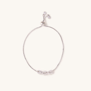 Silver Gem Chain Adjustable Bracelet