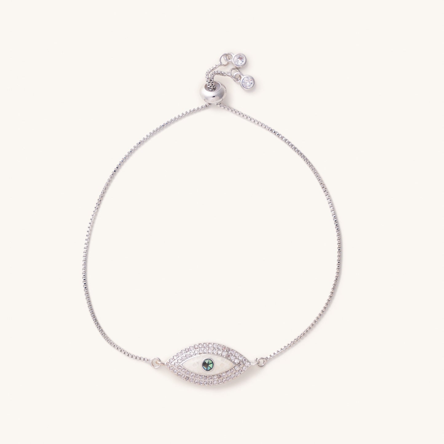 Knox Evil Eye Silver Adjustable Bracelet