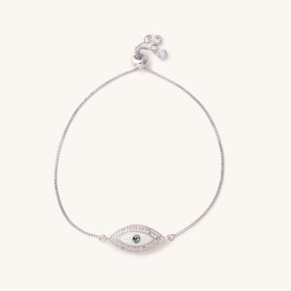 Knox Evil Eye Silver Adjustable Bracelet