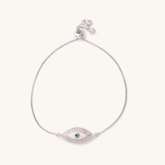 Knox Evil Eye Silver Adjustable Bracelet