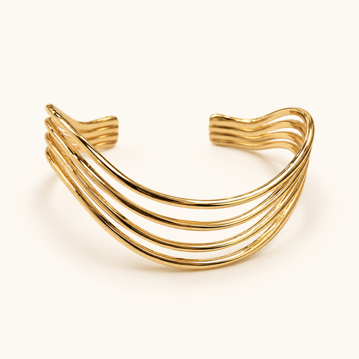 Ava Gold Cuff Bangle Bracelet