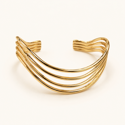 Ava Gold Cuff Bangle Bracelet