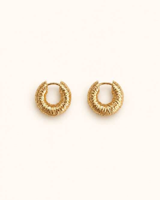Robyn Gold Textured Hoops