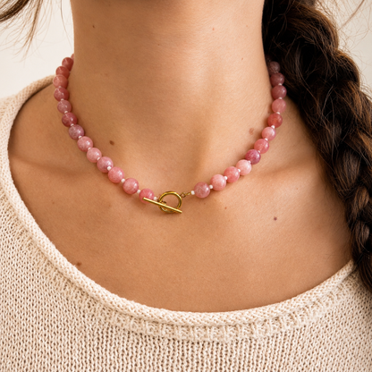 Rose Beaded Toggle Necklace