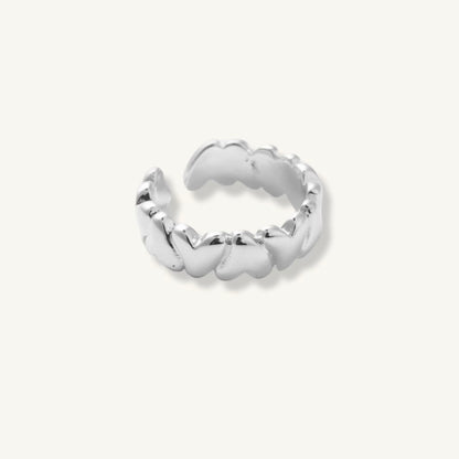 Jackie Bubble Heart Ring-Silver