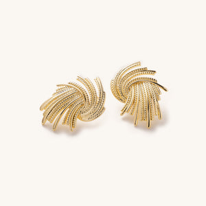 Golden Swirl Stud Earrings