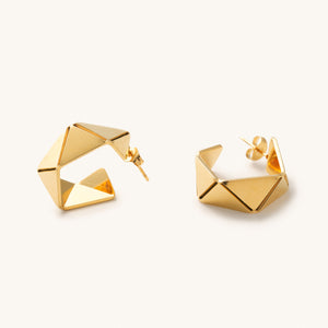 Geo Gold Hoops- Waterproof
