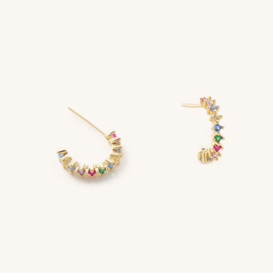 Josie Gold Rainbow Hoops