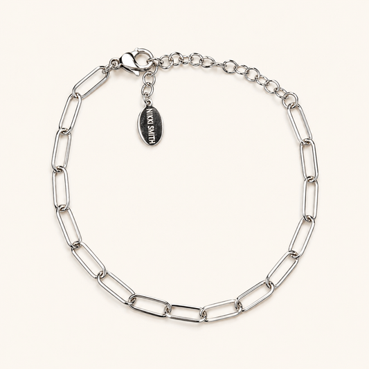 Paige Paperclip Bracelet-Silver