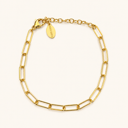 Paige Paperclip Bracelet- Gold