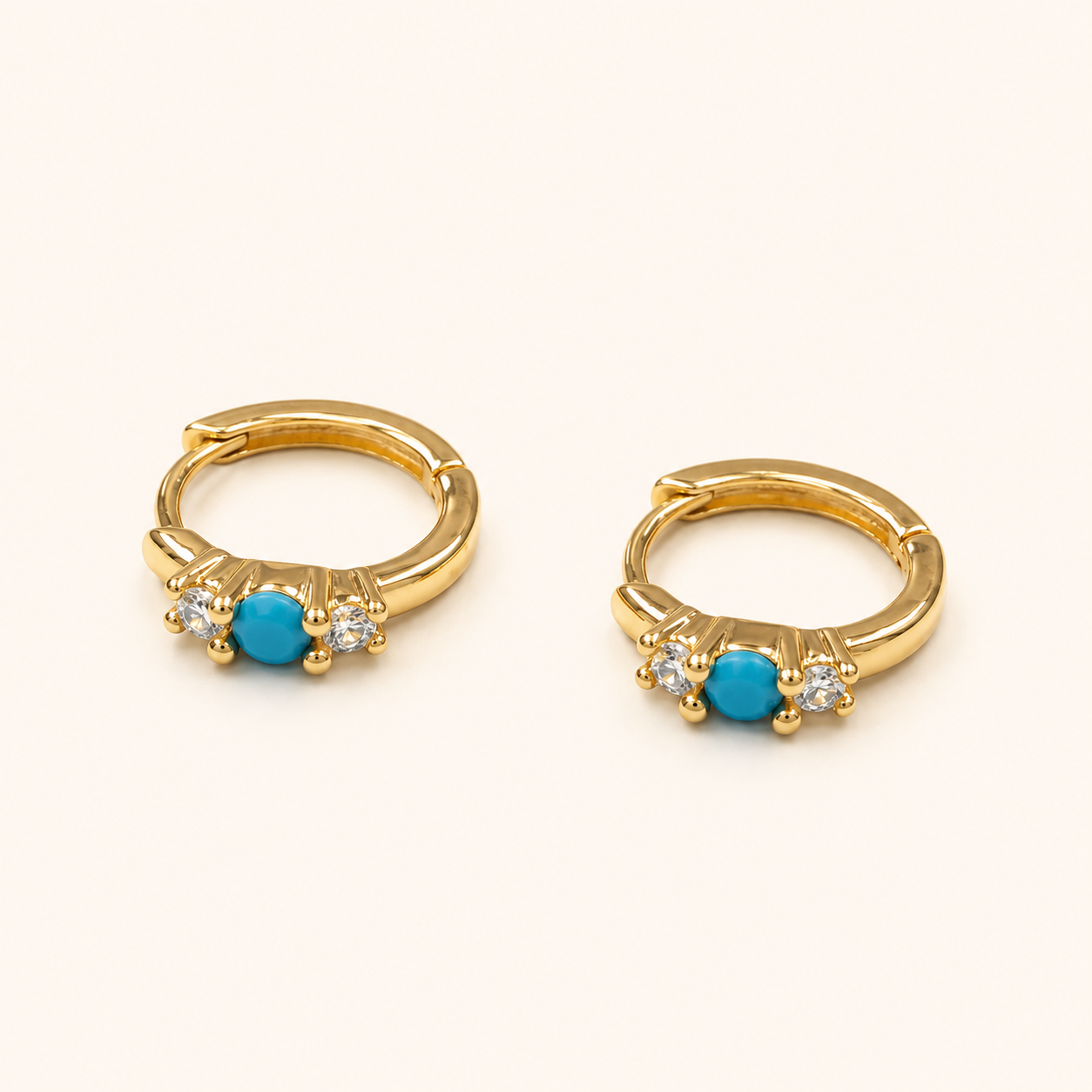 Mint And Crystal Gold Huggies