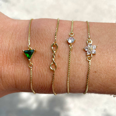 Destiny Emerald Triangle Slider Bracelet