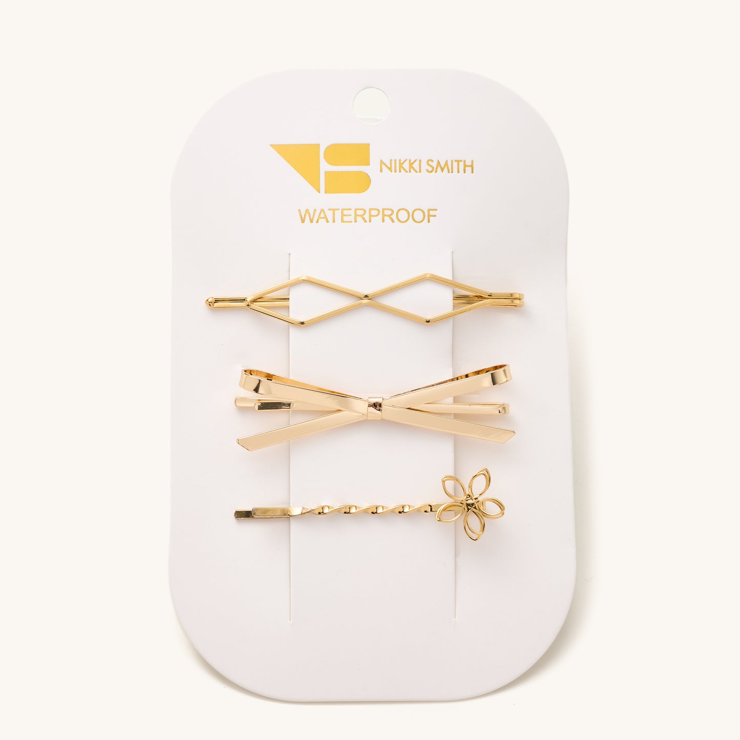 3PK Metal Bow Bobby Pins