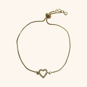 Ellie Crystal Heart Slider Bracelet