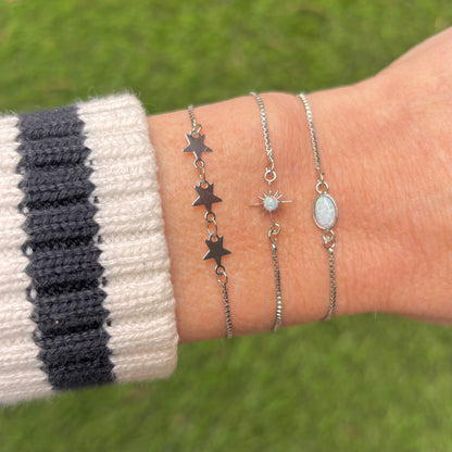 Knox Silver Stars Adjustable Bracelet
