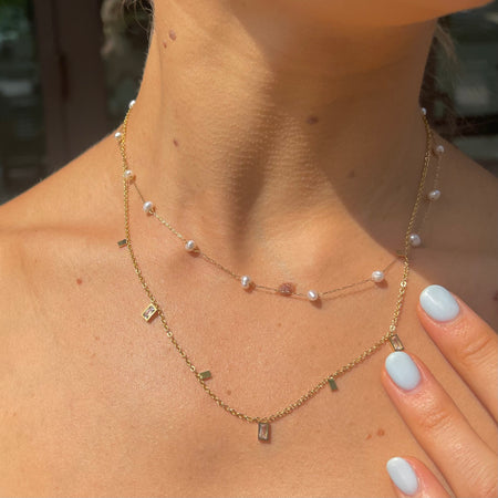 Lydia Baguette Crystal Necklace