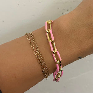 Penny Pink Acrylic Chain Bracelet