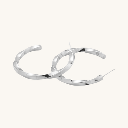 Madrid Silver Twist Hoops