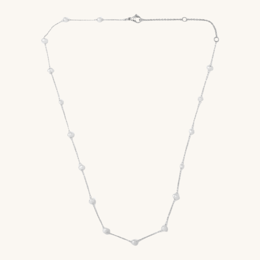 Silver Camille Pearl Necklace