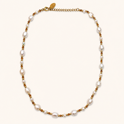 Jackie Pearl Brown Bead Necklace