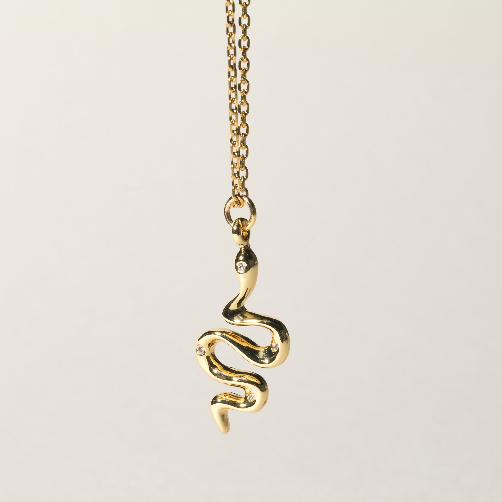 Gold Snake Short Necklace - Nikki Smith Designs 
