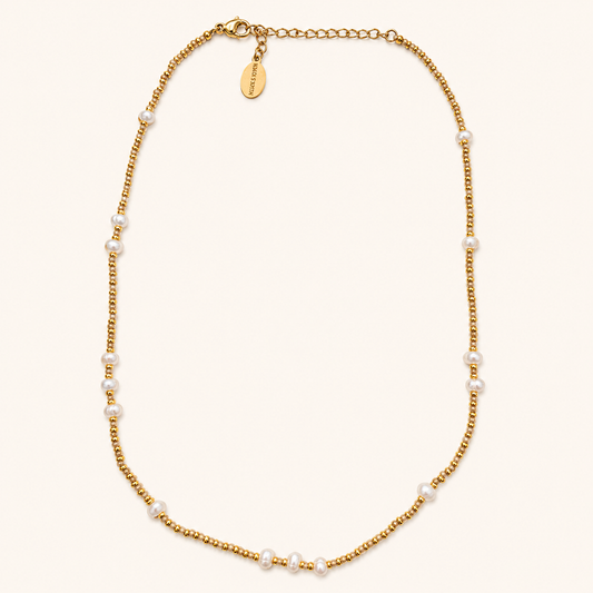 Lola Pearl Gold Bead Necklace