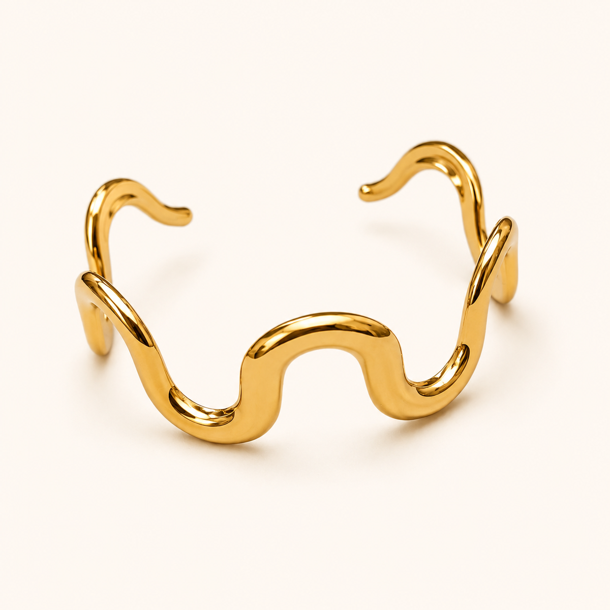 Mollie Wave Gold Cuff Bracelet