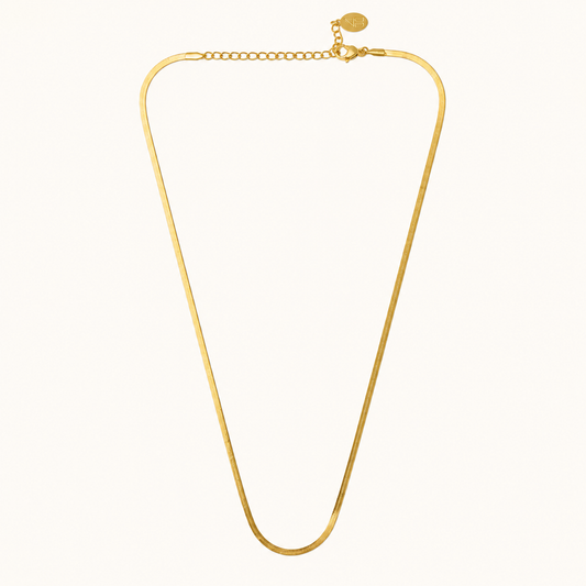 Micro Gold Herringbone Necklace