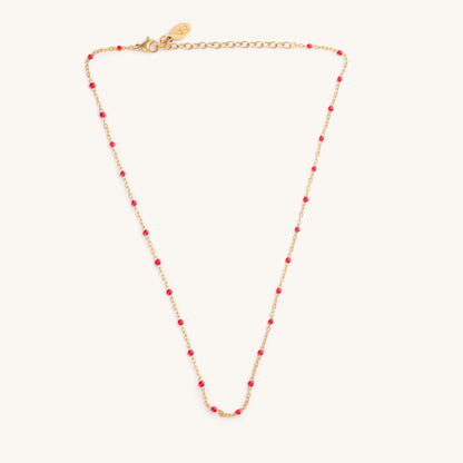 Gold and Red Dot Choker