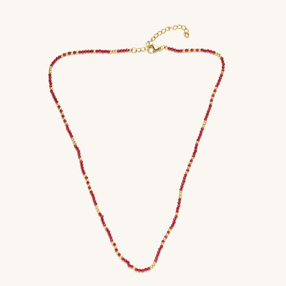 Ruby Mini Beaded Necklace
