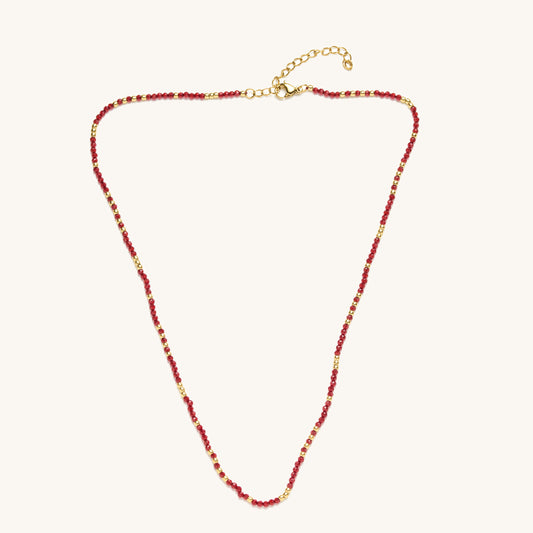 Ruby Mini Beaded Necklace