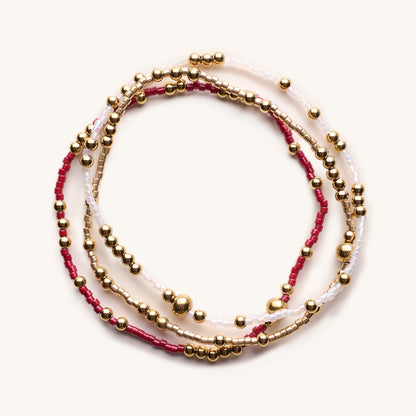 Game Day Bracelet Set-Crimson