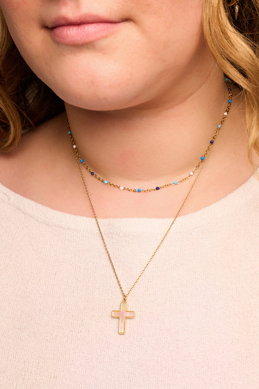 Blue Multi Dot Choker