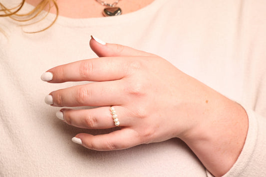 Polly Pearl Ring- Silver