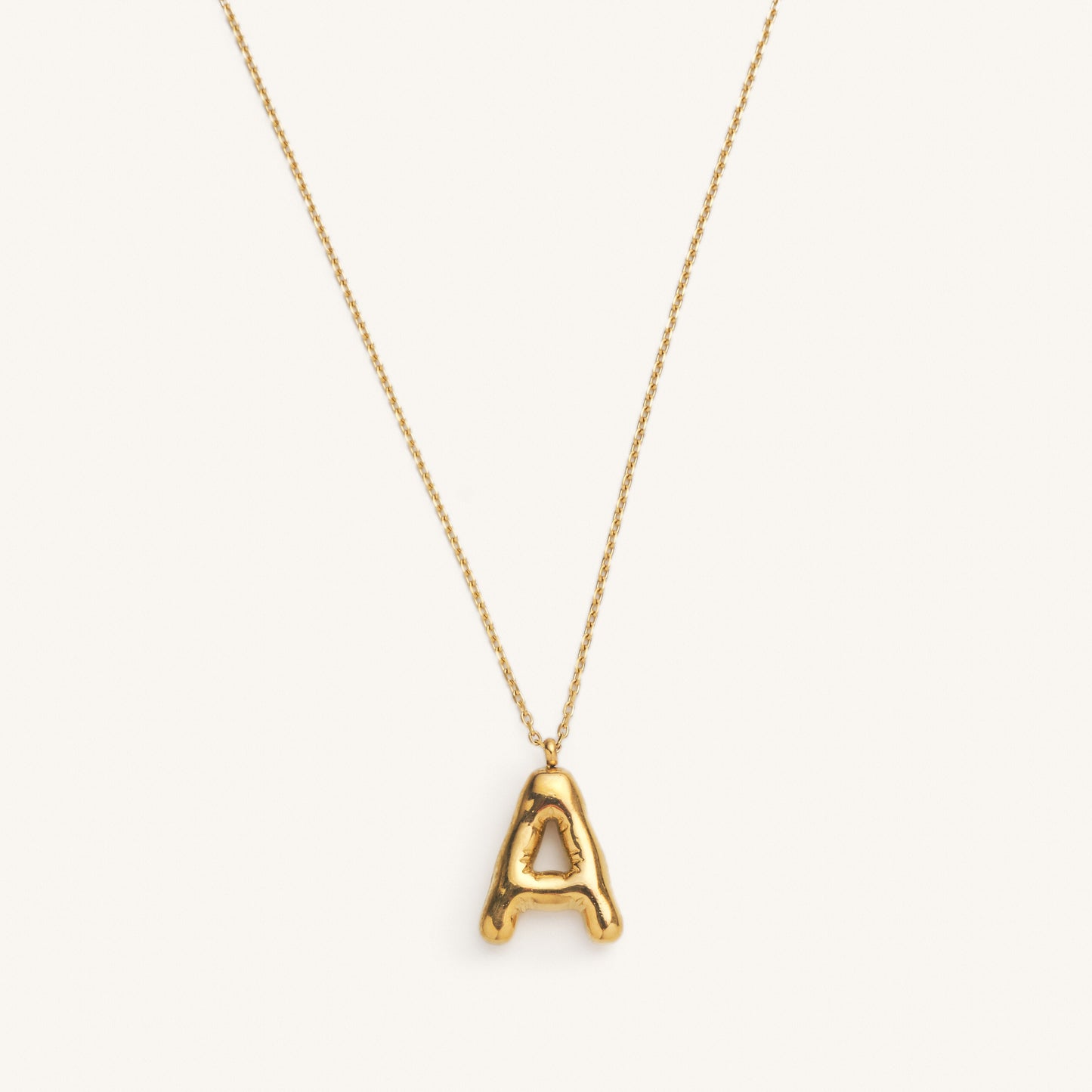 Bubble Initial Charm Necklaces- Gold