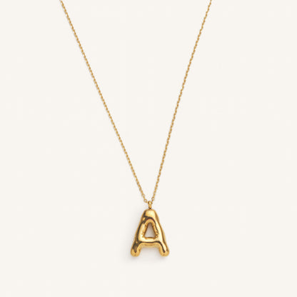 Bubble Initial Charm Necklaces- Gold