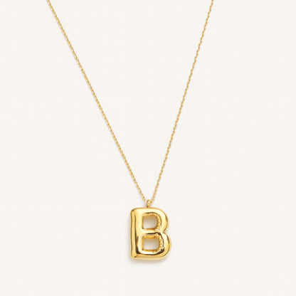 Bubble Initial Charm Necklaces- Gold