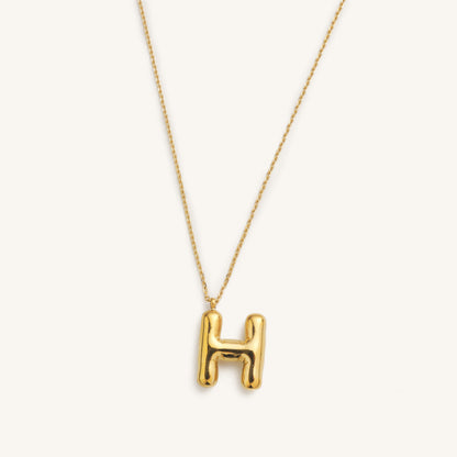 Bubble Initial Charm Necklaces- Gold
