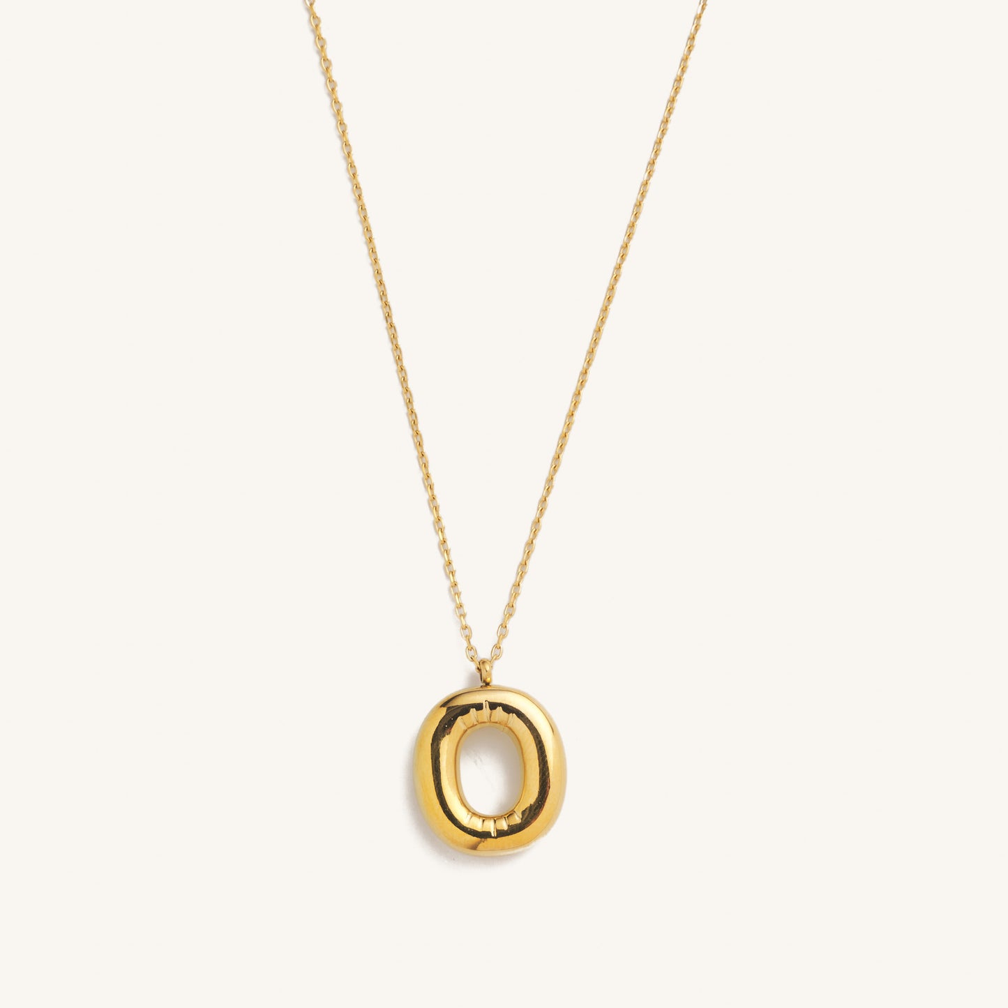 Bubble Initial Charm Necklaces- Gold