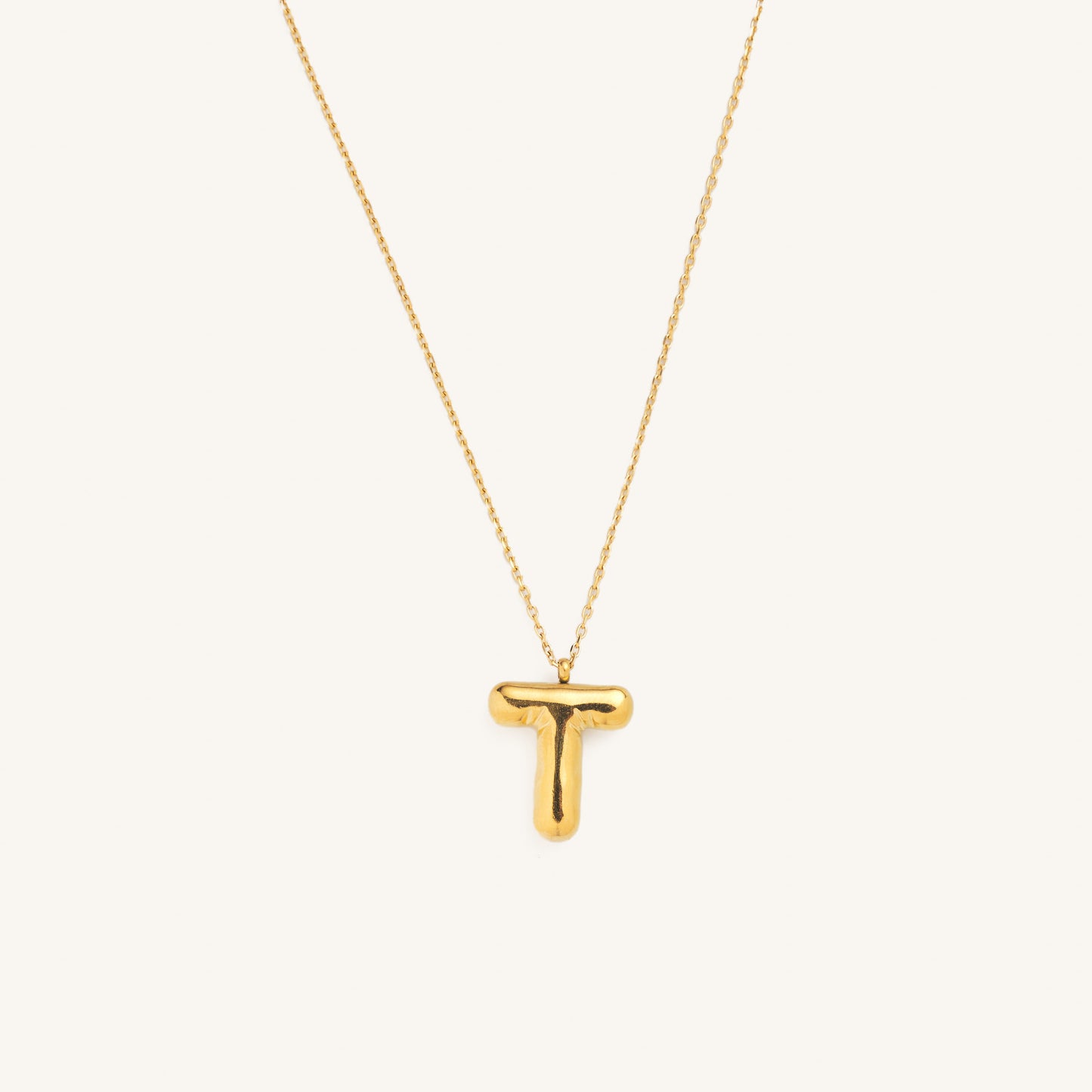 Bubble Initial Charm Necklaces- Gold