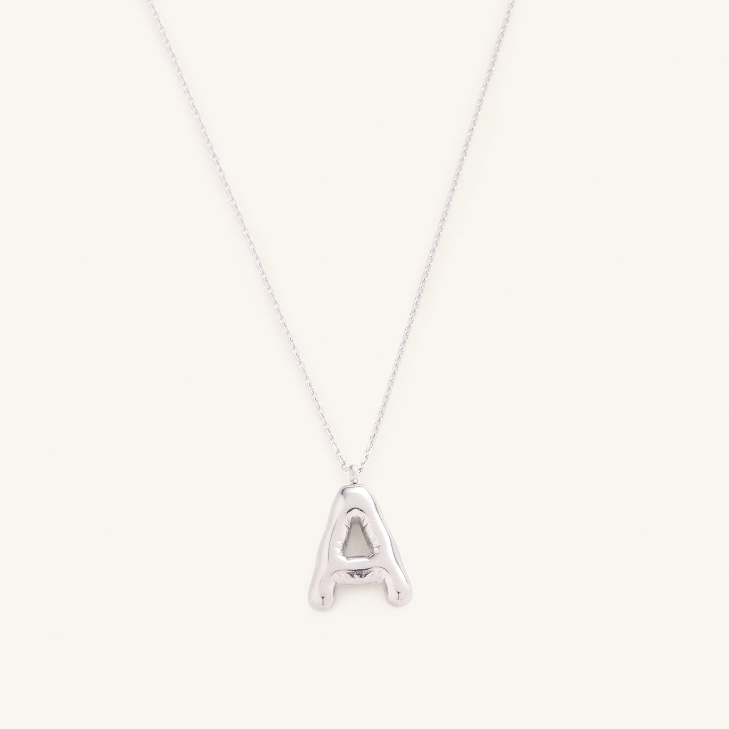 Bubble Initial Charm Necklaces- Silver